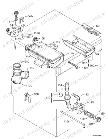 Взрыв-схема стиральной машины Zanussi FS1255W - Схема узла Hydraulic System 272